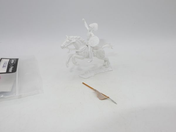 Elastolin 4 cm (Rohling) Häuptling zu Pferd mit Lanze, Nr. 6854