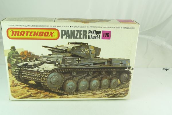 Matchbox 1:76 Panzer PzKfpw II Ausführung F - Box komplett, Teile am Guss