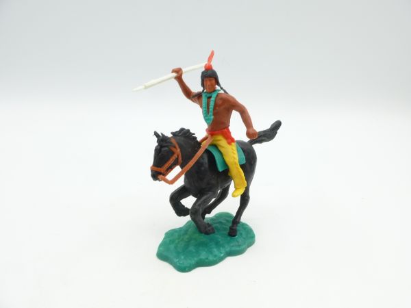 Timpo Toys Indianer 2. Version reitend mit dickem weißen Speer