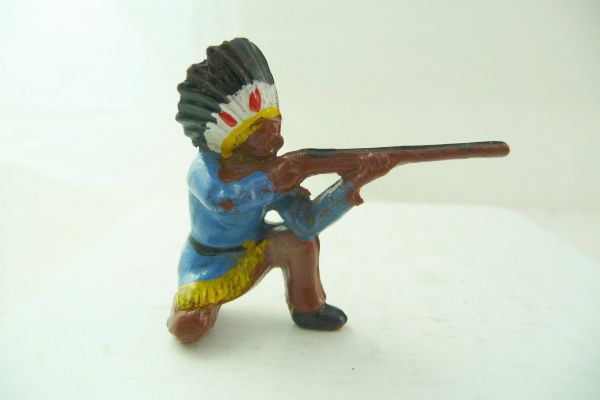 Reisler Indianer kniend schießend - frühe Figur, Hartplastik