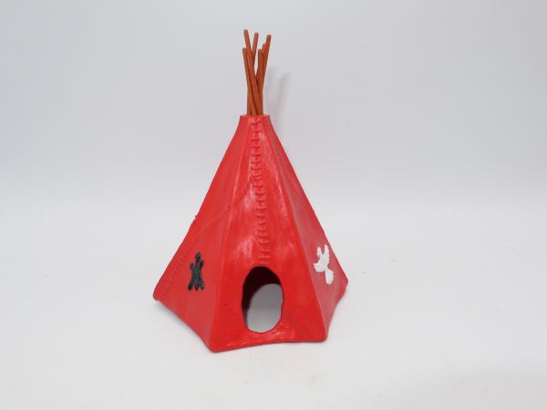 Timpo Toys Zelt / Tipi, 2-teilig, rot (schwarze Schildkröte, weißer Adler)