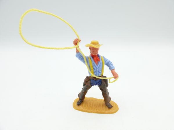 Timpo Toys Cowboy 3rd version standing with lasso - great chaps