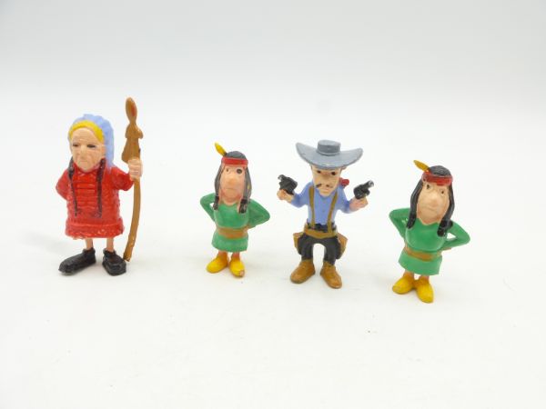 Dargaud Chewing gum figures: 4 Wild West figures - painted