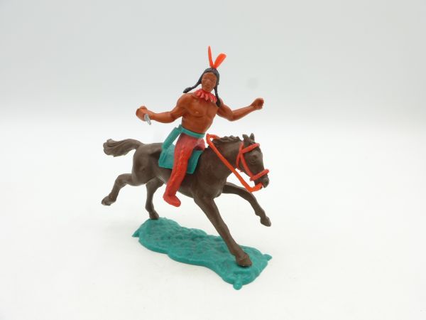 Timpo Toys Indian 3rd version riding with knife - great combo
