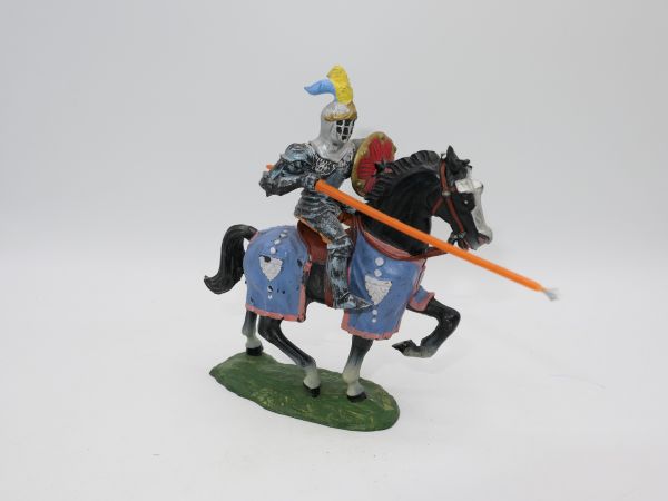 Elastolin 7 cm Knight on horseback, lance down, No. 8966