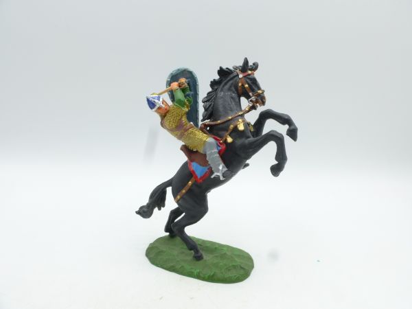 Elastolin 7 cm Norman with mace on horseback, No. 8880