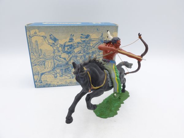 Elastolin 7 cm Indian on horseback, bow sideways, No. 6850 - orig. packaging