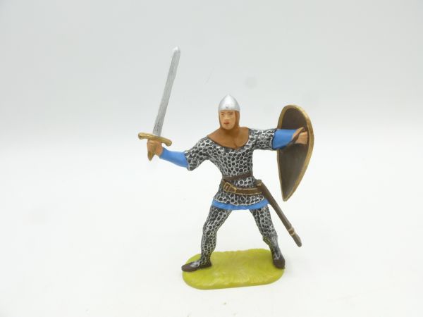 Preiser 7 cm Bayeux Normanne mit Schwert + Schild (blaue Ärmel)