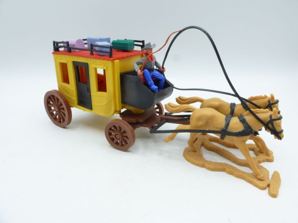 Timpo Toys Stagecoach, axle + wheels dark brown - rare