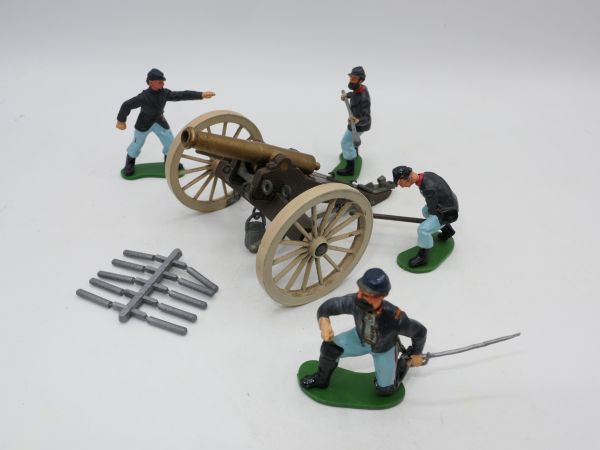 Britains Swoppets Civil War cannon with Northern States crew