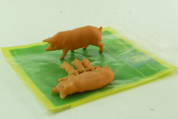 Elastolin 2 Schweine inkl. Ferkel - OVP (Tüte), sehr guter Zustand, s. Fotos