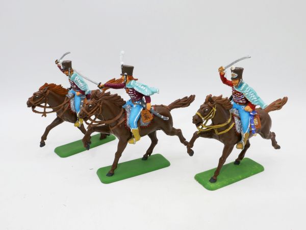 Nap. Horsemen (3 figures), 54 mm size - beautifully painted