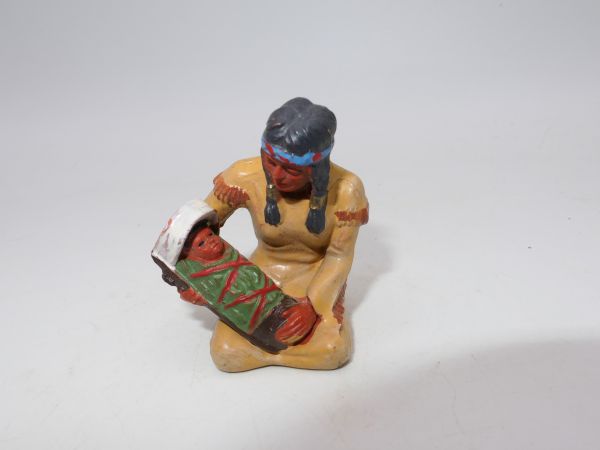 Elastolin 7 cm Indianerin mit Kind, Nr. 6833