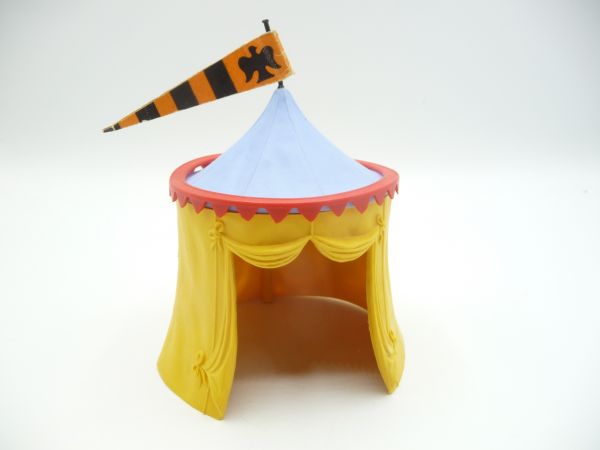 Timpo Toys Knight tent yellow, blue roof, red border