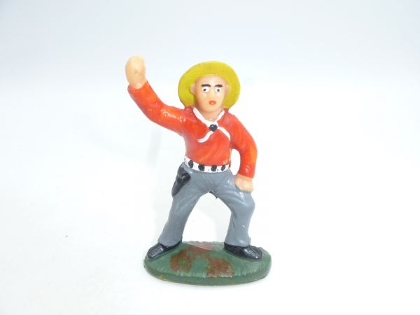 Cowboy standing, arm up