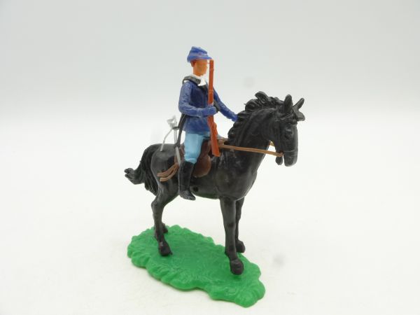 Elastolin 5,4 cm Union Army Soldier riding with rifle + sabre - rare horse