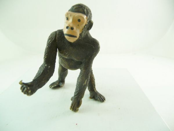 Elastolin Weichplastik Schimpanse, groß mit beweglichen Armen - tolle Bemalung
