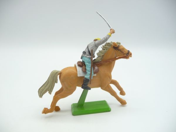 Britains Deetail Confederate Army soldier on horseback storming with sabre
