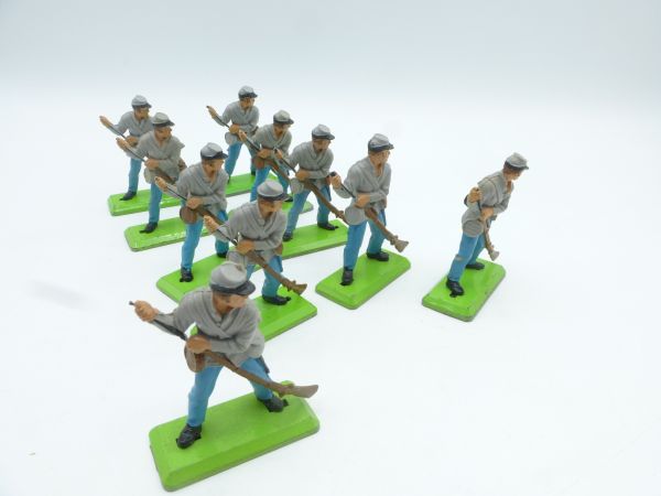 Britains Deetail 10 Confederate Army soldiers loading rifle