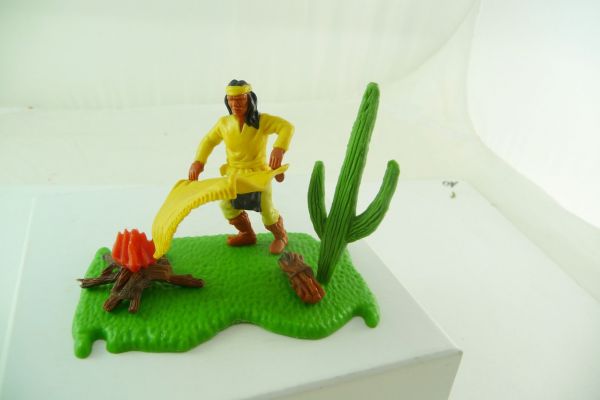 Timpo Toys Minidiorama Apache mit Rauchzeichen - unbespielt