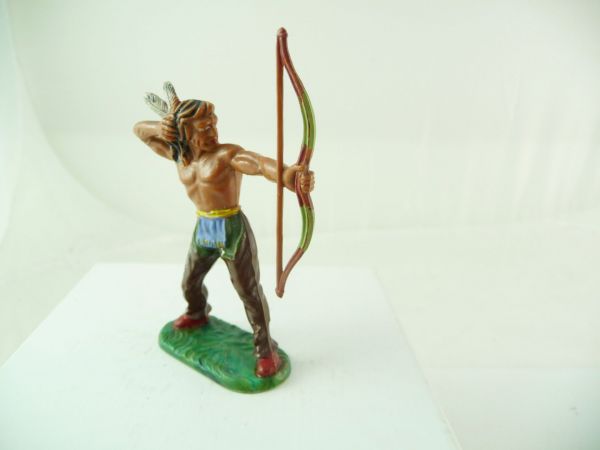 Elastolin 7 cm Indianer stehend mit Bogen, Nr. 6880, J-Figur - sehr guter Zustand