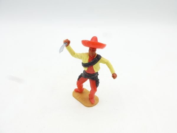 Timpo Toys Mexikaner stehend mit Messer, hellgelb/rot