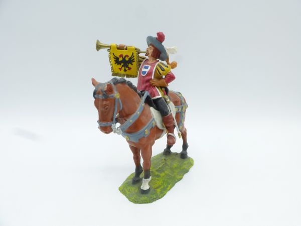 Preiser 7 cm Fanfare player on standing horse, No. 9073 - very good condition