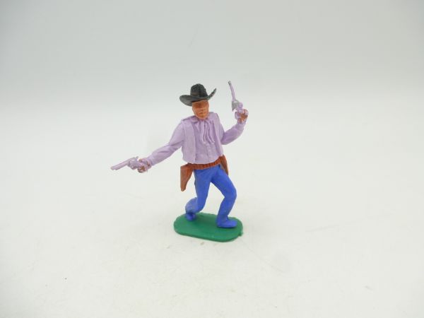Timpo Toys Cowboy 1. Version, flieder, 2 Pistolen wild schießend