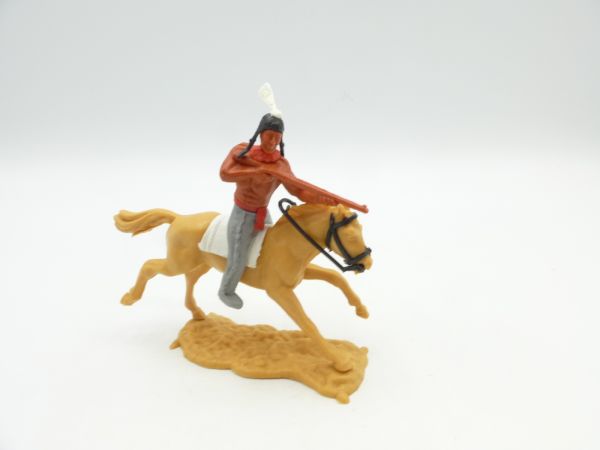 Timpo Toys Indian 2nd version riding, firing rifle