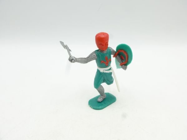 Timpo Toys Medieval knight green/red, running - top condition
