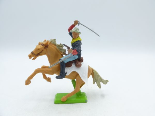 Britains Deetail Private 7th Cavalry riding, striking with sabre
