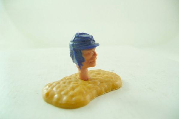 Timpo Toys Head of Union Army soldier (big version) with blue hair - faulty cast