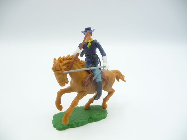 Elastolin 5,4 cm Union Army Soldier on horseback with sabre + rifle