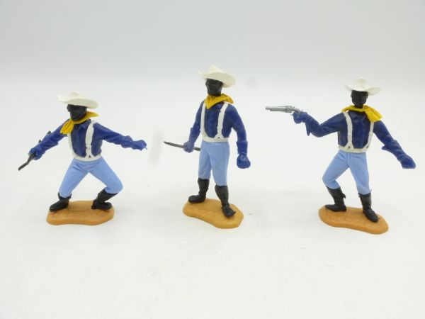 Timpo Toys 3 Nordstaatler mit schwarzen Köpfen und weißen Hüten