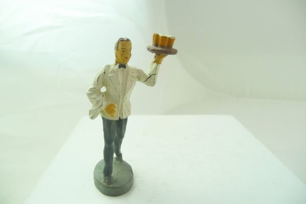 Elastolin composition Waiter with tray (6 cm size) - good condition