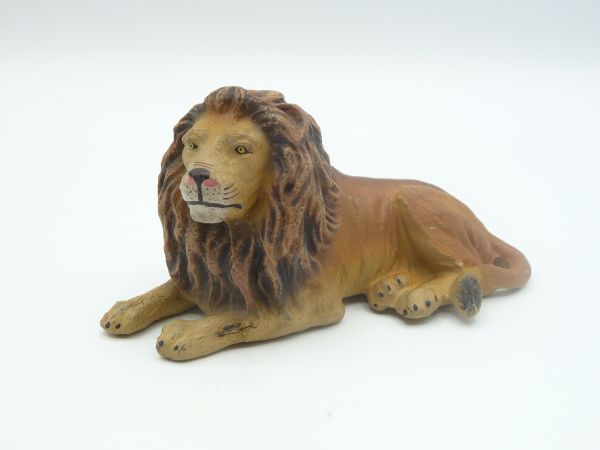 Elastolin Composition Lion lying - beautiful painting, great condition