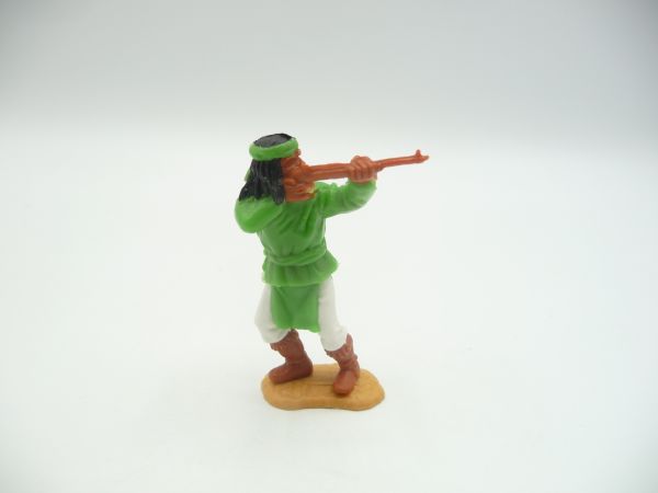 Timpo Toys Apache standing neon green, firing rifle - great colour combination