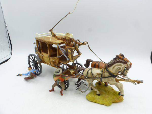 Elastolin 7 cm Stagecoach / robbery stagecoach, 2-horse, No. 7712