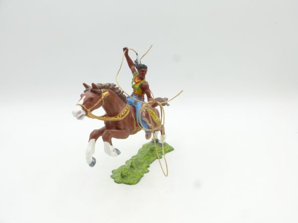 Elastolin 7 cm Indianer zu Pferd mit Lasso, Nr. 6846