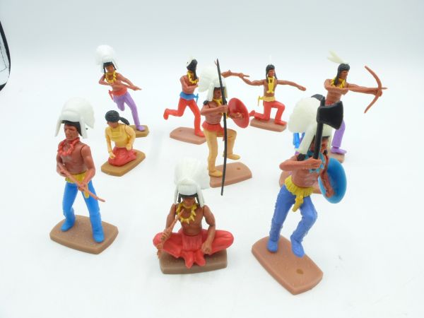 Plasty Indians + squaws (10 figures) - nice set