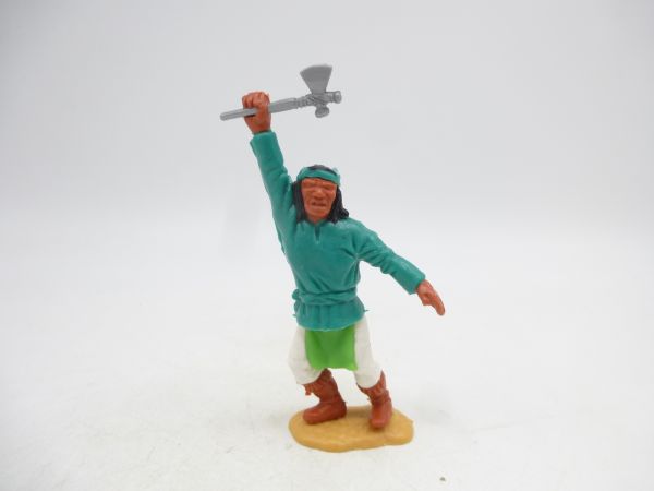 Timpo Toys Apache, dunkelgrün, stehend mit Tomahawk