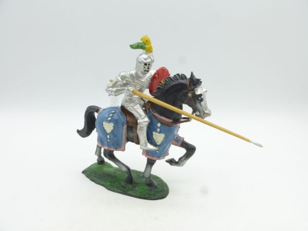 Elastolin 7 cm Knight on horseback, lance down, No. 8966 - as good as new