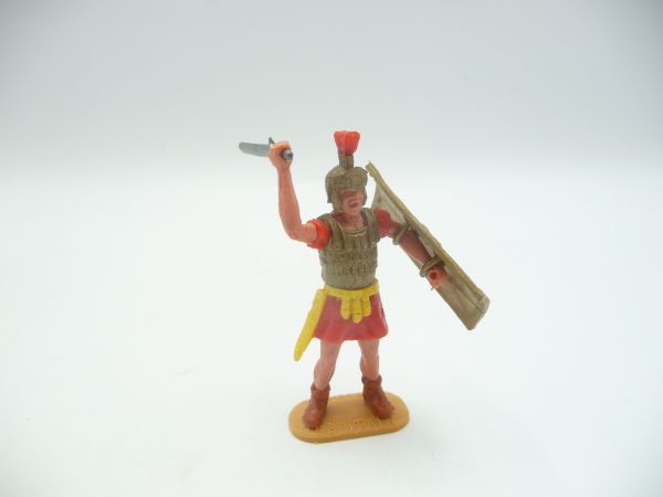 Timpo Toys Römer stehend, rot, mit Kurzschwert zuschlagend - Schlaufen ok
