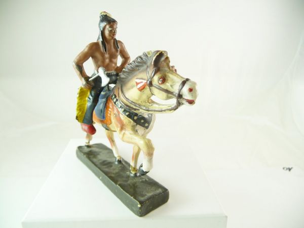 Leyla Indianer zu Pferd mit Tomahawk - seltene Figur, bespielt