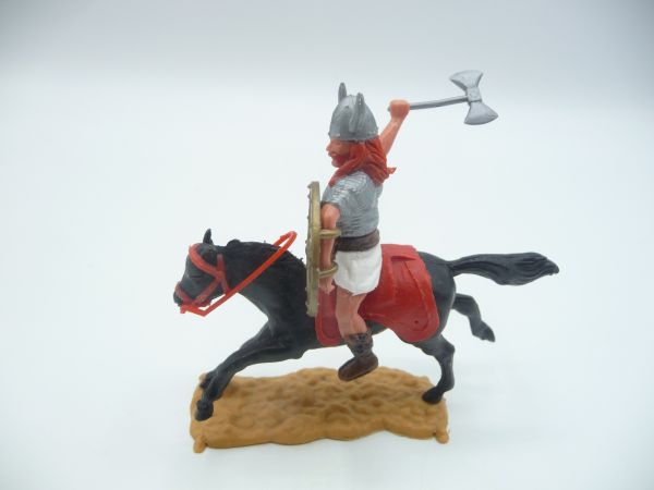 Timpo Toys Viking riding with double battleaxe + shield - loops ok