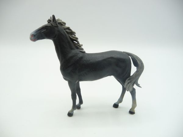 Elastolin Pferd stehend, schwarz