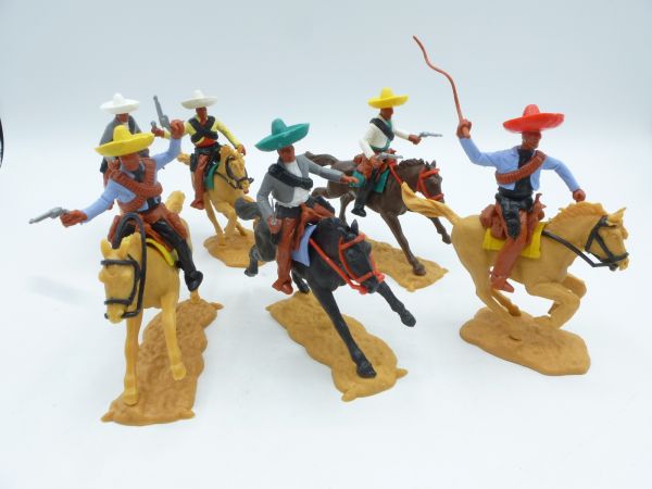 Timpo Toys Set of Mexicans on horseback (6 figures)