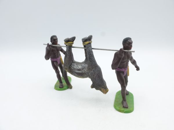Elastolin 7 cm 2 Afrikaner, Beutetier tragend