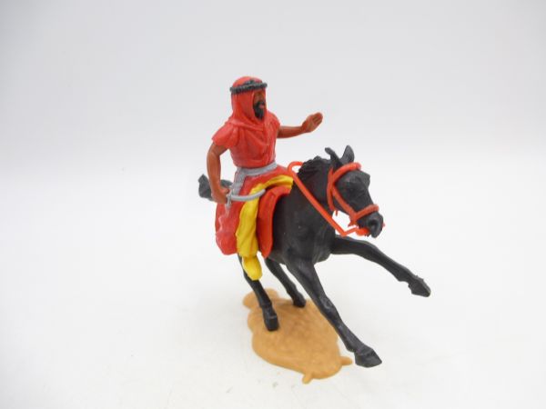 Timpo Toys Araber zu Pferd (rot, gelbe Innenhose) mit Krummdolch