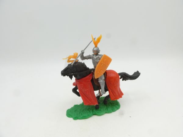 Elastolin 5,4 cm Knight on horseback with long battle axe